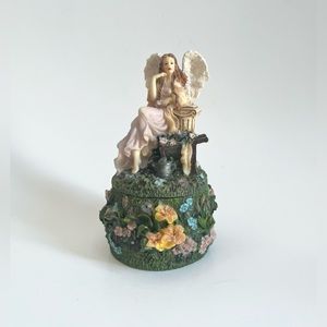 Young’s Spring Garden Angel Trinket Box Candle Holder Figurine